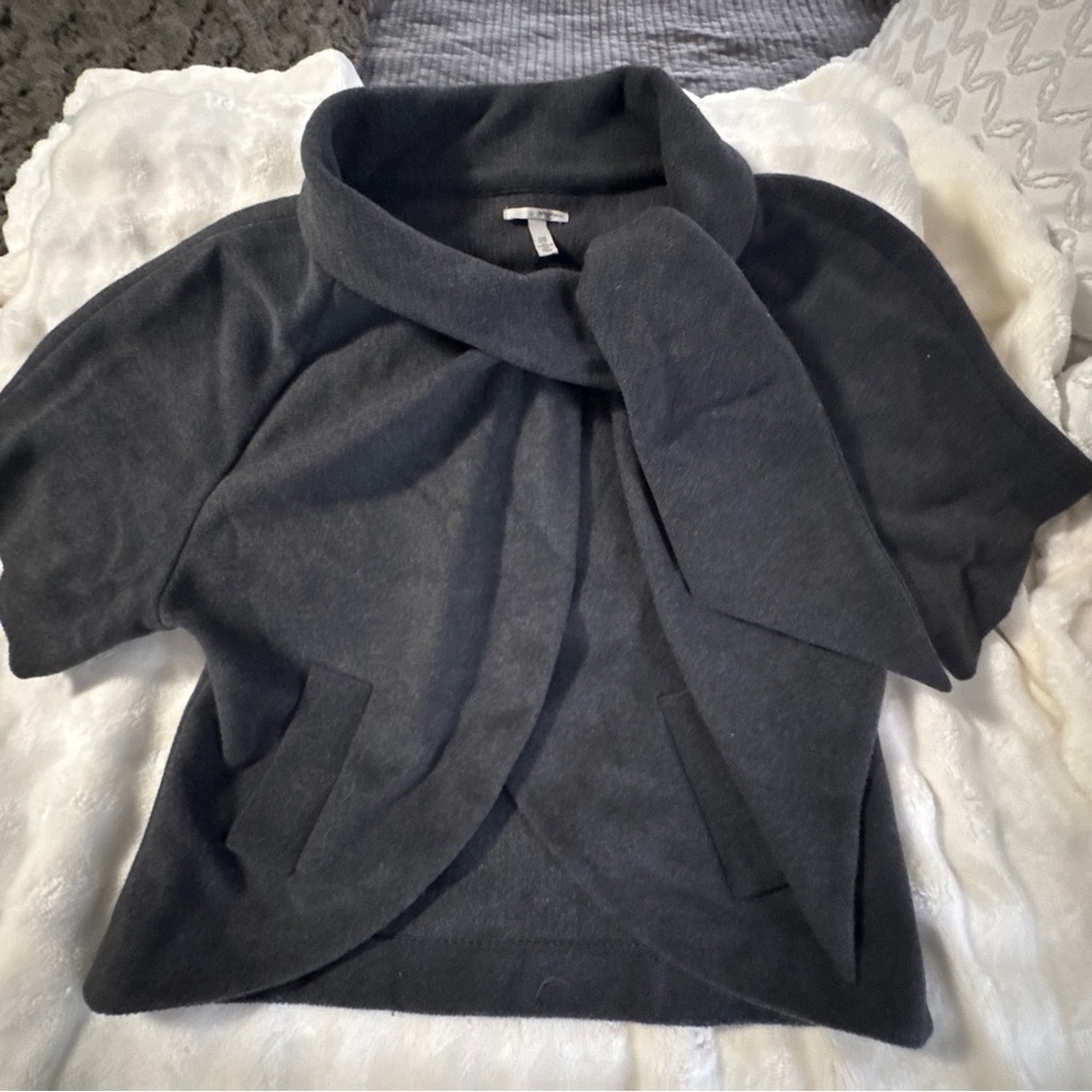 Halogen Charcoal Cowl Neck Tie Jacket